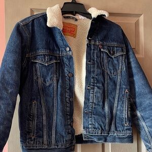 Classic Blue Denim Jacket with Sherpa Lining